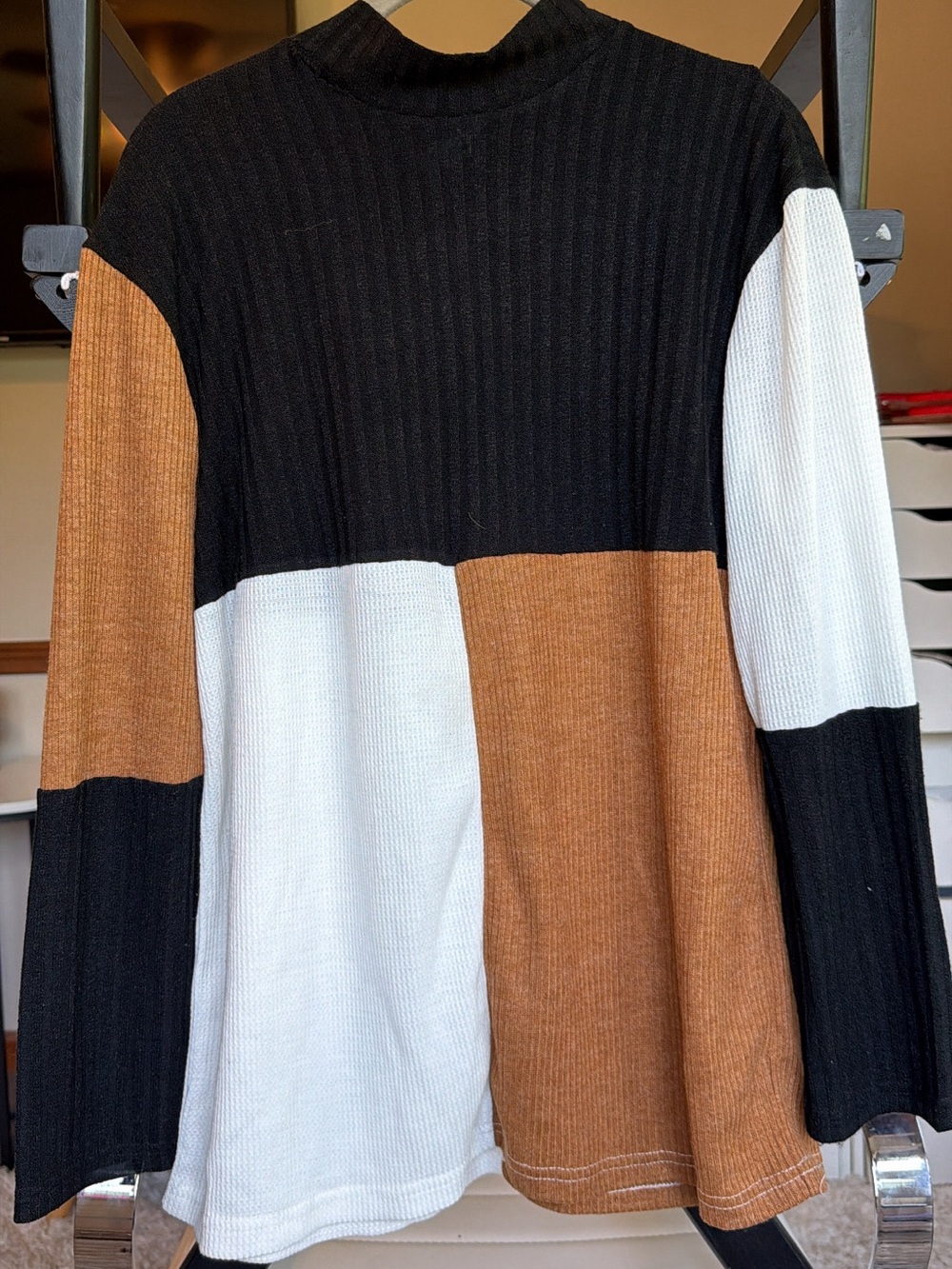 Tickled teal color block top
